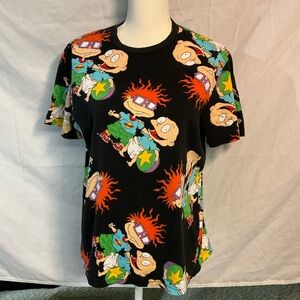 Nickelodeon Black Tee with Rugrats Print
